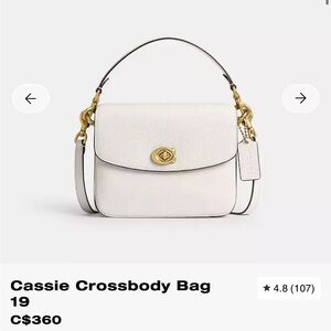 Coach Ivory Crossbody Bag with Gold Accents
